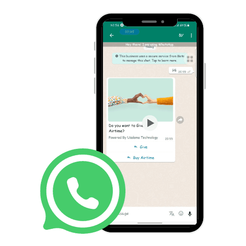 Mobile phone showing whatsapp icon